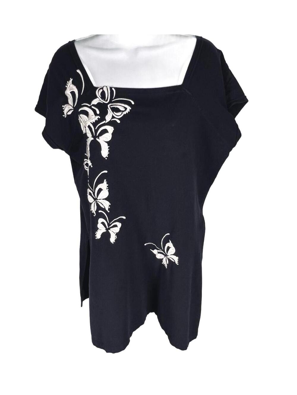 Michael Simon Butterfly Embroidered Beaded Tunic | Whimsigoth Fairycore Y2K